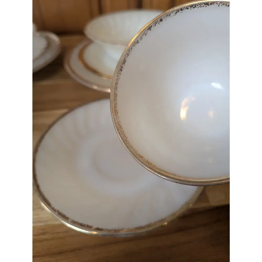 Vintage Lenox Ivory Fine China Gold Trim Set 12 Piece Service for 4 Dinnerware